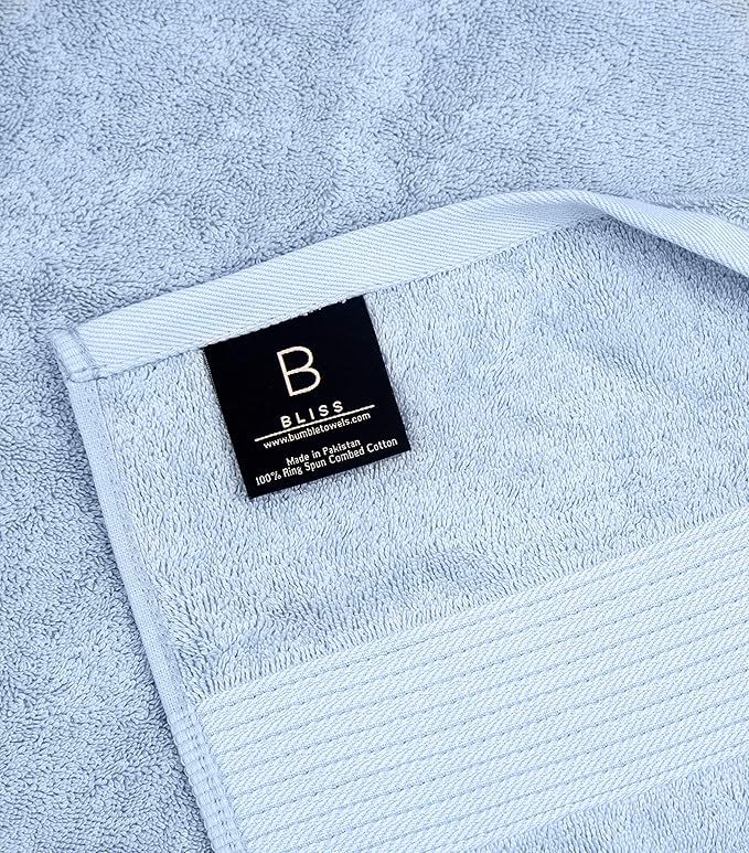 Luxury Oversized Bath Towels | 650 GSM, 34" x 56" | Hotel Quality, Soft & Highly Absorbent | Quick Dry, Thick, Combed Cotton Bathroom Towels | Sky Blue - 4 Pack