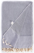 Bersuse 100% Cotton Ventura XL Throw Blanket for Couch - 100% Cotton - 60x90 Inches, Dark Blue