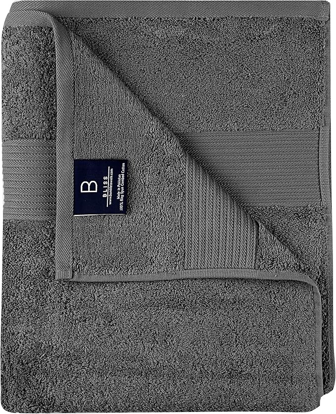Luxury Oversized Bath Towels | 650 GSM, 34" x 56" | Hotel Quality, Soft & Highly Absorbent | Quick Dry, Thick, Combed Cotton Bathroom Towels | Dark Grey - 4 Pack