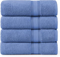 LANE LINEN 100% Cotton 4 Pack Bath Sheets (35"x66") - Zero Twist Cotton Extra Large Bathroom Towels - Quick Dry, Soft & Absorbent Oversized Bath Towels - Machine Wash in Cold Water - Cerulean Blue
