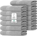 Commercial Bulk Pack of 12 Bath Towels – 100% Cotton Terry 24" x 48" – Ideal for Hotels, Salons, Gyms, Spas & Institutional Use – Light Grey