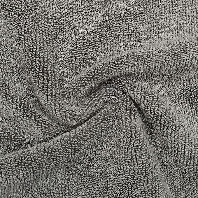 POLYTE Professional Quick Dry Lint Free Microfiber Hair Drying Salon Towel, 16 x 29 in, 8 Pack (Dark Gray)