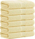 Aibaser Bath Towels, 27x54inch - Natural, Ultra Absorbent Towels for Bathroom, Travel, Gym, Shower and Spa (6 Piece Set) (Yellow)