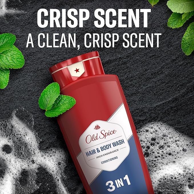 Old Spice Refreshing 2-in-1 Hair & Body Wash Conditioner for Men, High Endurance, 3X Defense, 24/7 Shower Fresh with Lasting Scent, Scented, 24 oz (Pack of 4)