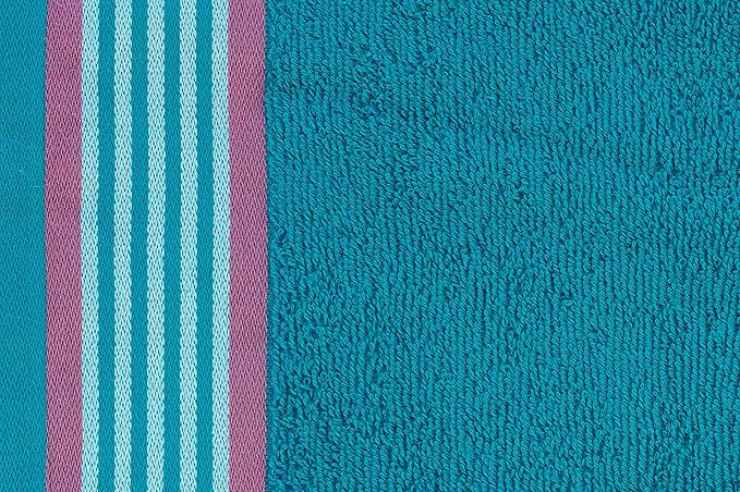 CASA COPENHAGEN He & She 6Pcs 100% Egyptian Cotton Large Designer Towels Gift Set- Cyan - Coral, 550GSM, 2Bath 2Hand 2Washcloths, Bath Towels for Bathroom (Gift Set for Women & Men)