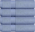 Towel and Linen Mart 4 Pieces Bath Towel Sets - Electric Blue - 2 ply Low Twist Soft Feel Luxurious,Quick Dry, Extra Absorbent, 100% Ring Spun Cotton 600 GSM (27 x 54, Pack of 4)